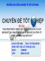  GIẢI PHÁP HOÀN THIỆN kế TOÁN bán HÀNG và xác ĐỊNH kết QUẢ HOẠT ĐỘNG KINH DOANH tại CÔNG TY TNHH THƯƠNG mại hải yến