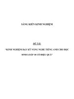 Sáng kiến kinh nghiệm KINH NGHIỆM dạy kỹ NĂNG NGHE TIẾNG ANH CHO học SINH LOÁP 10 có HIỆU QUẢ 