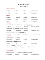 ĐỀ KIỂM TRA HK i  môn TIẾNG ANH lớp 10 BAN cơ bản và NÂNG CAO