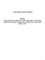 Một số kinh nghiệm về việc phối hợp và sử dụng đồ dùng dạy học có hiệu quả trong dạy và học môn tiếng anh trường THCS lộc khánh 