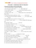 Bài tập kỳ Nghỉ Tết môn Tiếng Anh lớp 7 năm 2016