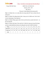 Đề thi học kì 1 môn Địa lý lớp 7 trường THCS Bãi Thơm, Kiên Giang năm học 2016 - 2017