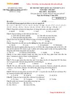 Đề thi thử THPT Quốc gia năm 2017 môn Hóa học trường THPT Lương Tài 2, Bắc Ninh (Lần 1)