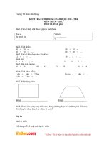 Đề thi cuối học kì 1 môn Toán lớp 2 trường tiểu học Bình Hòa Hưng, Long An năm 2015 - 2016