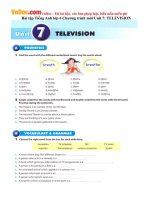 Bài tập Tiếng Anh lớp 6 Chương trình mới Unit 7: TELEVISION