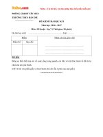 Đề thi học kì 1 môn Mỹ thuật lớp 7 trường THCS Bản Díu, Hà Giang năm học 2016 - 2017