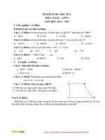 Đề thi học kì 1 môn Toán lớp 4 năm 2016 - 2017