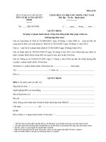 Mẫu quyết định xử phạt vi phạm hành chính về hóa đơn bằng hình thức phạt cảnh cáo