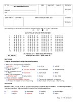 Đề thi học kỳ 1 môn tiếng Anh lớp 10 trường THPT Nguyễn Du, TP Hồ Chí Minh năm học 2016 - 2017 có đáp án