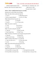 Đề thi học kì 1 môn Địa lý lớp 7 trường THCS Nguyễn Thiện Thuật, Hưng Yên năm học 2016 - 2017