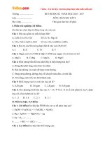Đề thi học kì 1 môn Hóa học lớp 8 năm học 2016 - 2017