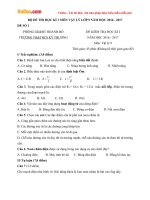 Bộ đề thi học kì 1 môn Vật lý lớp 9 năm học 2016 - 2017