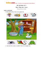 Đề thi học kỳ 1 môn tiếng Anh lớp 6 có file nghe và đáp án