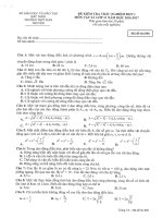 Đề thi học kì 1 môn Vật lý lớp 11 trường THPT Hàn Thuyên, Bắc Ninh năm học 2016 - 2017
