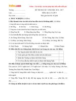 Đề thi học kì 1 môn Địa lý lớp 9 năm học 2016 - 2017