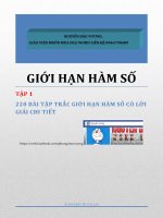 Giới hạn hàm số lớp 11 có lời giải chi tiết