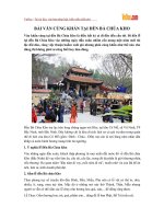 Bài văn khấn cúng tại đền Bà Chúa Kho