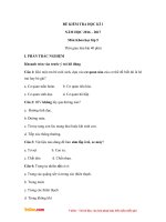 Đề thi học kì 1 môn Khoa học lớp 5 năm 2016 - 2017