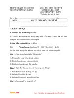 Đề thi học kì 1 lớp 3 môn Tiếng Việt trường tiểu học Xuân Dương, Thanh Oai năm 2016 - 2017