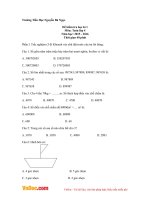 Đề thi học kì 1 môn Toán lớp 4 trường tiểu học Nguyễn Bá Ngọc, Hà Nội năm 2015 - 2016