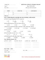 Đề thi học kì 1 môn Toán lớp 5 năm 2016 - 2017