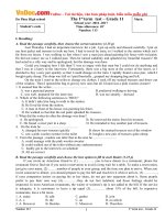 Đề thi học kỳ 1 môn tiếng Anh lớp 11 trường THPT Đa Phúc, Hà Nội năm học 2016 - 2017 có đáp án