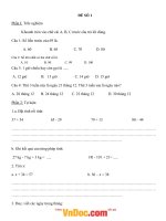 Bộ đề thi học kì 1 môn Toán lớp 2 năm học 2016 - 2017