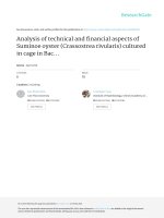 Duc va ctv., 2016. Analysis of technical and financial aspects of Suminoe oyster (C. rivularis) cultured in cage in Bac Lieu Province