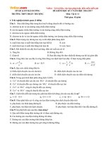 Đề thi học kì 1 môn Vật lý lớp 11 trường THPT Đoàn Thượng, Hải Dương năm học 2016 - 2017