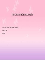 ĐẢM bảo CHẤT LƯỢNG THUỐC