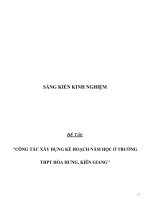 Sáng kiến kinh nghiệm SKKN hiệu trường với công tác xây dựng kế hoạch năm học ở trường THPT hòa hưng, kiên giang 