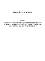 Sáng kiến kinh nghiệm toán 12 một số sai lầm thường gặp của học sinh khi tính tích phân 