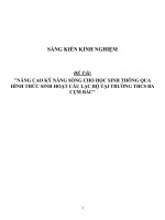 Sáng kiến kinh nghiệm SKKN nâng cao kỹ năng sống cho học sinh thông qua hình thức sinh hoạt câu lạc bộ tại trường THCS ba cụm bắc 