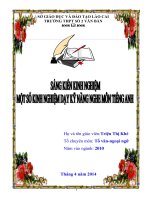 SKKN  một số kinh nghiệm dạy kỹ năng nghe môn tiếng anh ở trường THPT số 2 văn bàn 