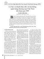 Cơ hội và thách thức đối với hệ thống ngân hàng thương mại Việt Nam khi tham gia TPP