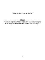 Sáng kiến kinh nghiệm đổi mới, nâng cao chất lượng sinh hoạt tổ chuyên môn 