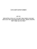 Sáng kiến kinh nghiệm SKKN bồi dưỡng năng lực tổ chức hoạt động giáo dục cho giáo viên nhằm đổi mới giáo dục trong trường THPT triệu quang phục 