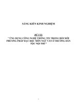 Sáng kiến kinh nghiệm SKKN ứng dụng công nghệ thông tin trong đổi mới phương pháp dạy học môn ngữ văn ở trường dân tộc nội trú 