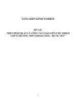 Sáng kiến kinh nghiệm SKKN biện pháp quản lý công tác giáo viên chủ nhiệm lớp ở trường THPT khoái châu   hưng yên 