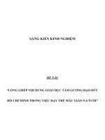 Sáng kiến kinh nghiệm SKKN lồng ghép nội dung giáo dục đạo đức cho trẻ mẫu giáo 