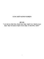 Sáng kiến kinh nghiệm SKKN vận dụng phương pháp dạy học hợp tác trong dạy học một số khái niệm toán học ở trường THPT 