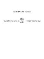 Sáng kiến kinh nghiệm SKKN dạy kỹ năng sống cho trẻ 3   4 tuổi ở trường mầm non 