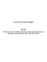 Sáng kiến kinh nghiệm SKKN phân loại và phương pháp giải một số dạng bài tập hóa học về hợp chất hữu cơ chưa nitơ 