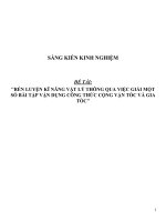 Sáng kiến kinh nghiệm SKKN rèn luyện kĩ năng vật lý thông qua việc giải một số bài tập vận dụng công thức cộng vận tốc và gia tốc 