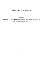 Sáng kiến kinh nghiệm SKKN rèn kỹ năng viết văn miêu tả cho học sinh lớp 4 