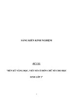 Sáng kiến kinh nghiệm SKKN rèn kỹ năng đọc, viết số có bốn chữ số cho học sinh lớp 3 