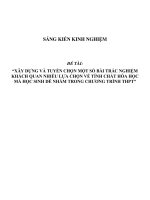 Sáng kiến kinh nghiệm SKKN xây dựng và tuyển chọn một số bài trắc nghiệm khách quan về tính chất hóa học trong chương trình THPT