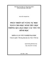 Phát triển kỹ năng tự học toán cho học sinh tiểu học thông qua dạy học các yếu tố hình học 