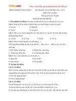 Đề thi học kì 1 môn Vật lý lớp 8 Phòng GD&ĐT Vĩnh Tường, Vĩnh Phúc năm học 2016 - 2017