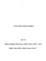 Sáng kiến kinh nghiệm SKKN dạy học sinh lớp 3 học tốt phép chia 